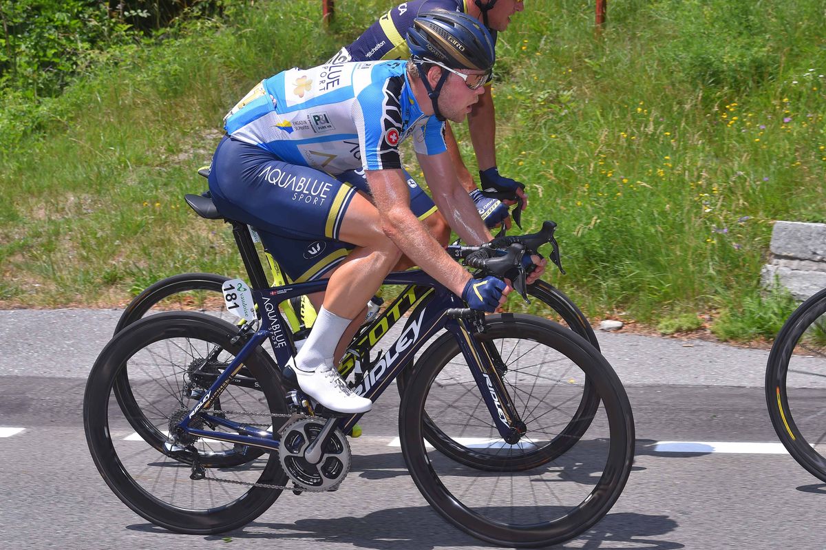 Lasse Norman Hansen (Aqua Blue Sport) in the mountains jersey