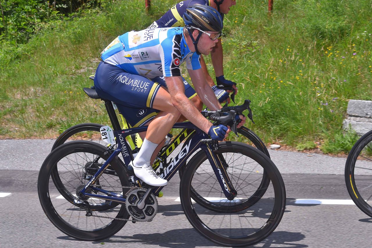 Lasse Norman Hansen (Aqua Blue Sport) in the mountains jersey