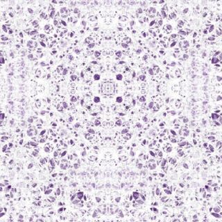 A purple and white floral printed peel-and-stick wallpaper square