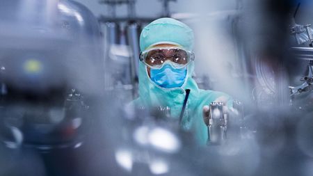 A lab technician at Sanofi’s world distribution centre in France