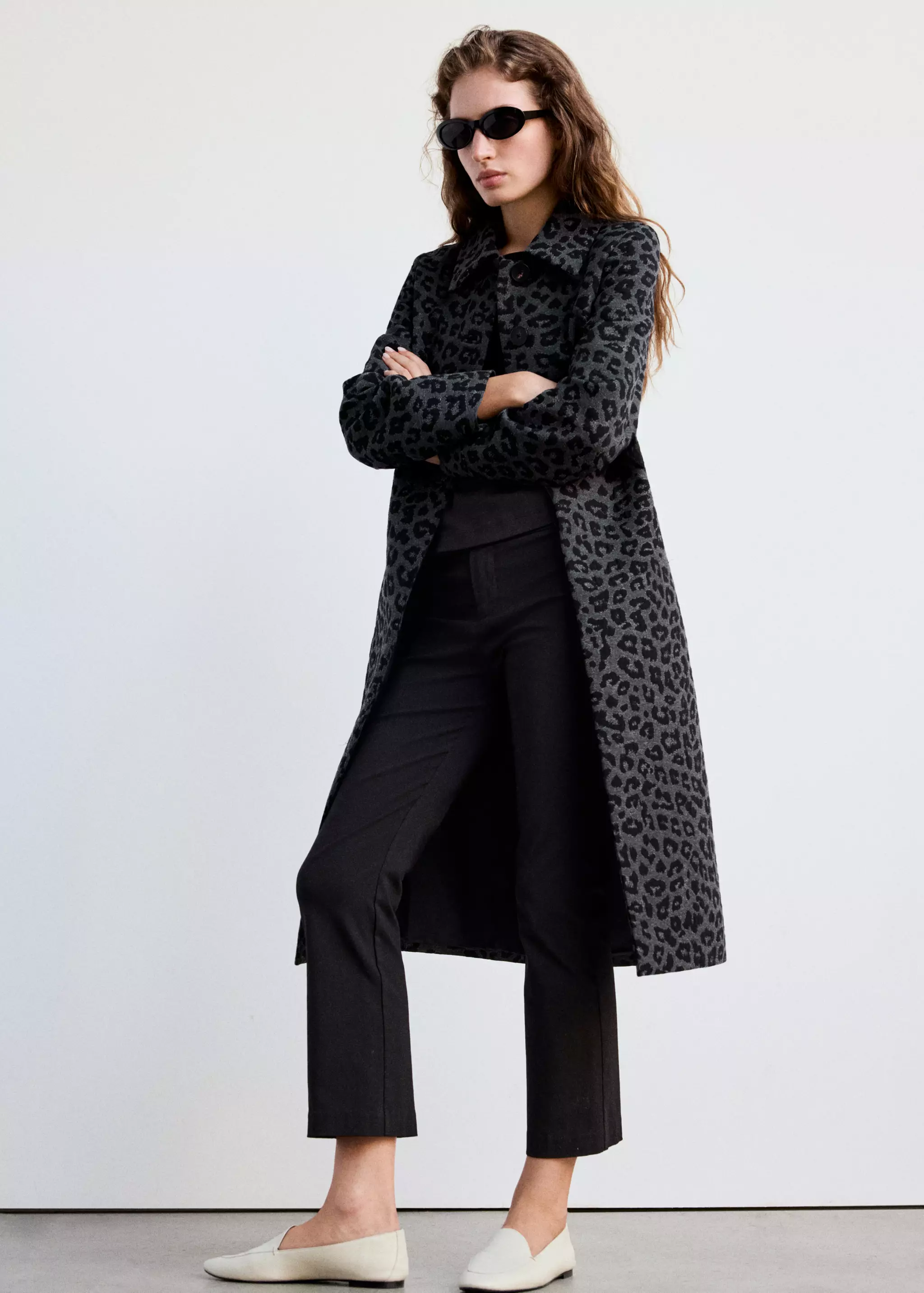 Leopard-Print Long Coat - Women | Mango Usa