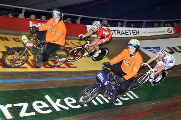 Riders follow closely.