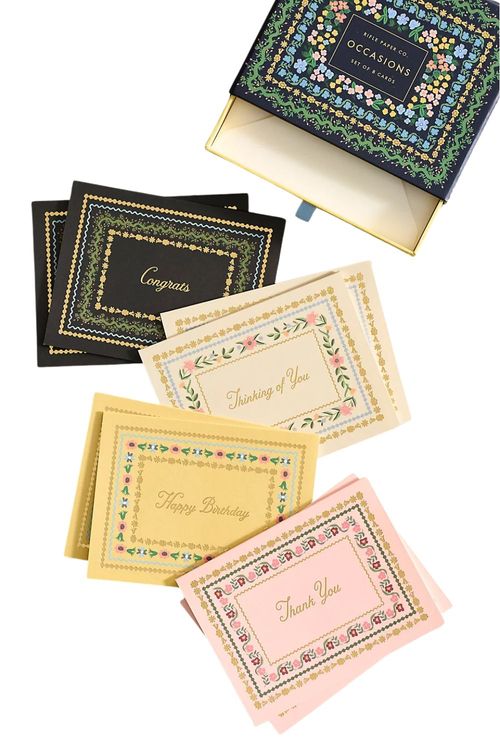 Botanical Occasion Cards, Set of 8