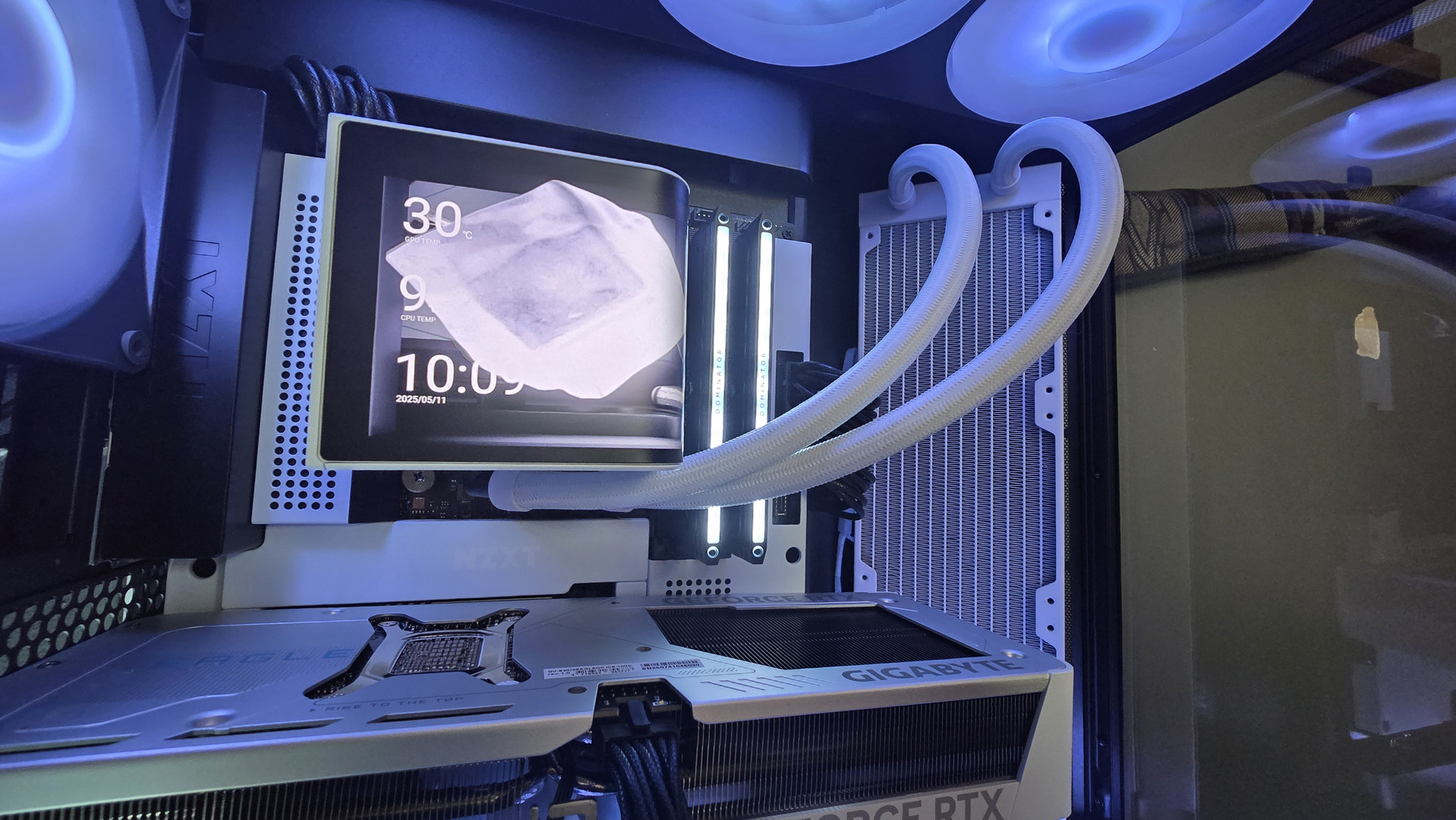 Tryx Panorama 360 liquid cooler installed on a test bench.