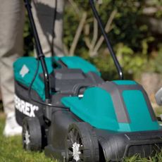 Aldi Electric Lawn Mower cutting grass