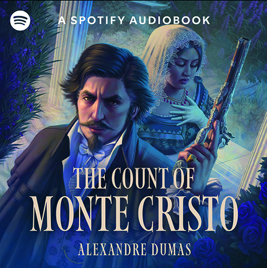 Digital art for the cover of an audiobook of The Count of Monte Cristo