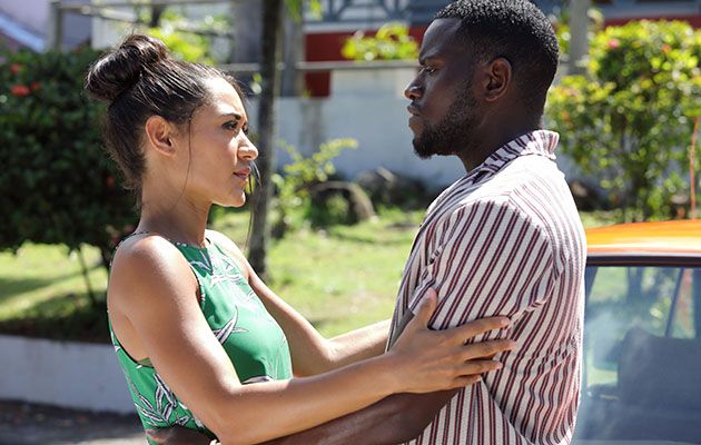 Death in Paradise: shows Florence (JOSEPHINE JOBERT), Patrice Campbell (LEEMORE MARRETT JR)