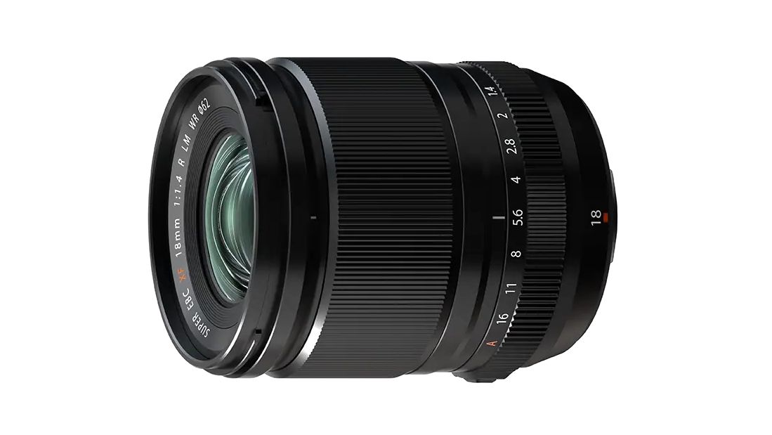 Fujifilm XF 18mm F1.4 R LM WR on a white background