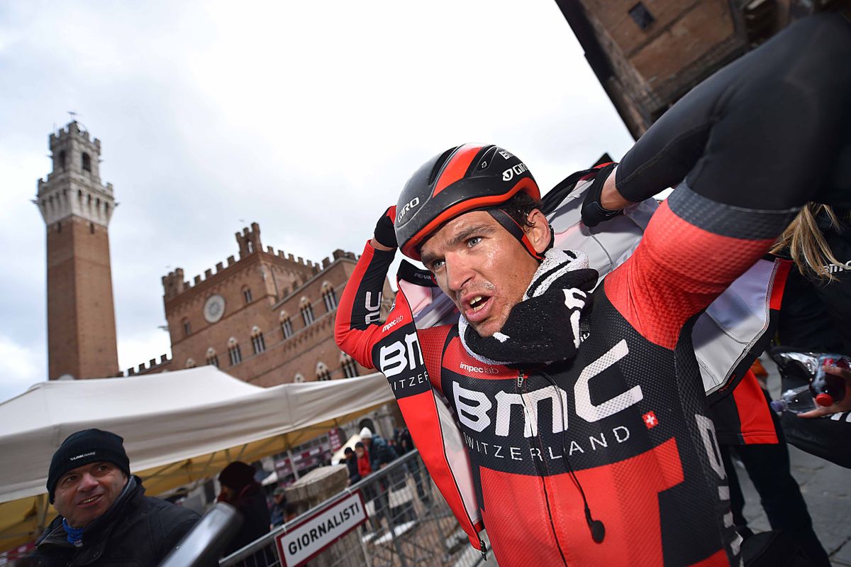 Greg Van Avermaet wraps up after the race