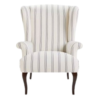 striped wingback armchair