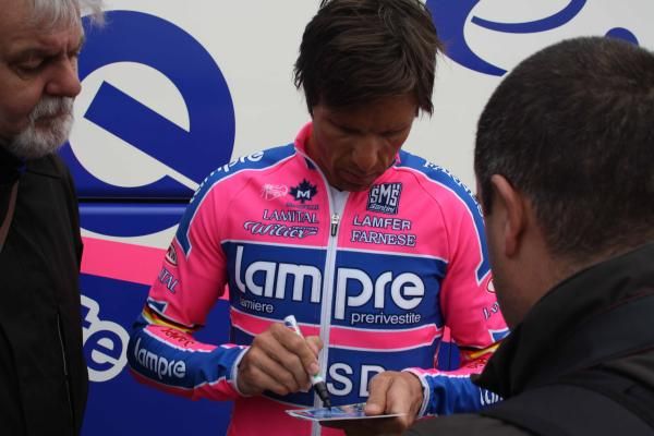 Danilo Hondo (Lampre-ISD) at the start in Deinze.