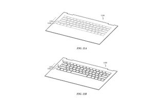 Illustration showing the extendable keyboard design. Credit: USPTO