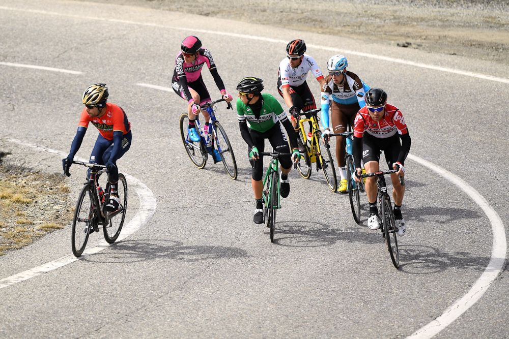 The stage 5 breakaway on a climb during stage 5 at Volta a Catalunya