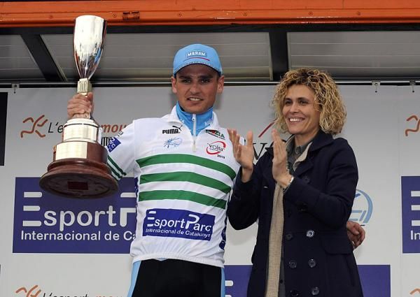 Paul Voss (Team Milram) on the podium for his stage victory.