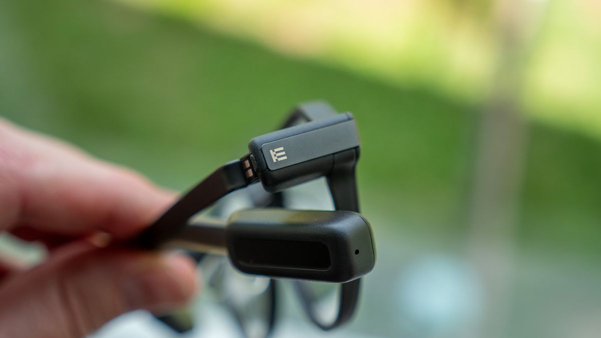The Even Realities logo on the side of its G2 smart glasses
