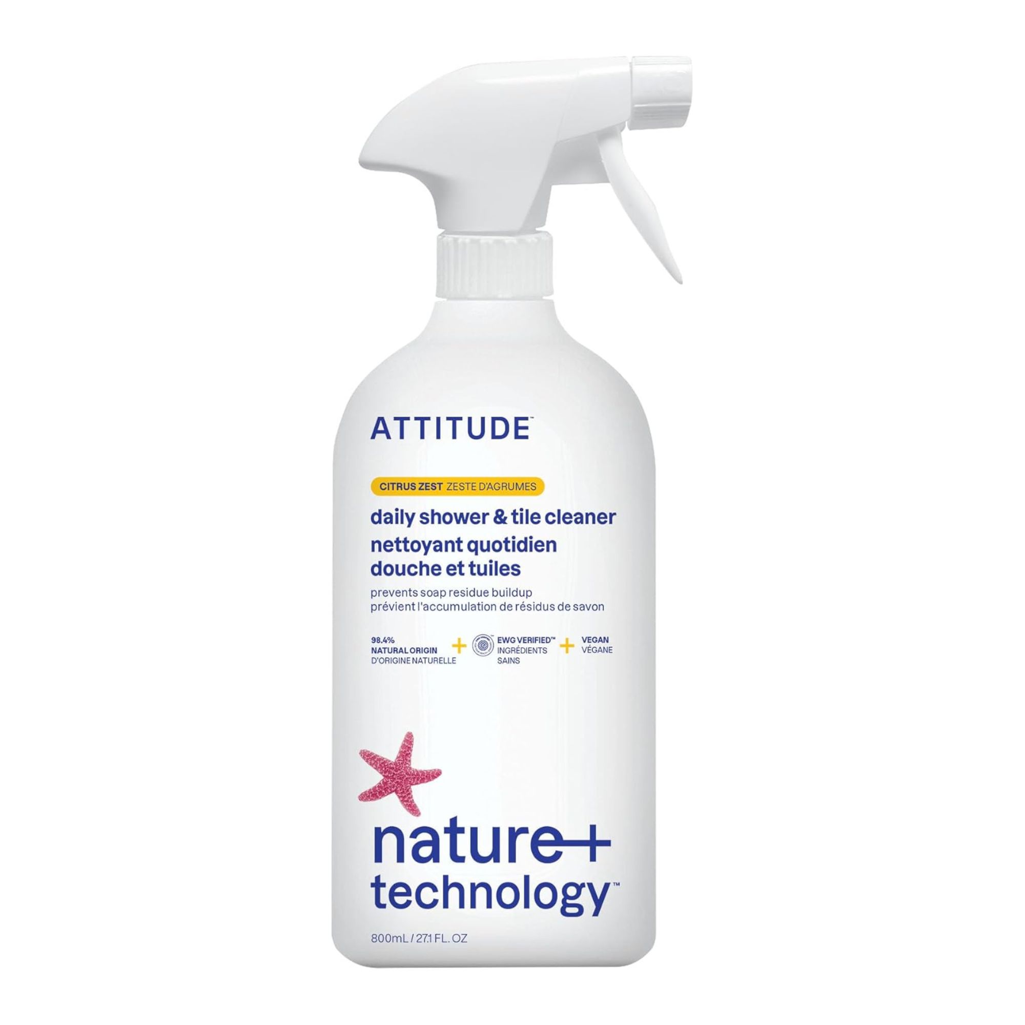 ATTITUDE Attitude Shower &amp;amp; Tile Cleaner, Citrus Zest Scent, 27.1 Fl Oz