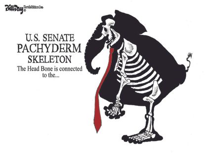 Political Cartoon U.S. gop spineless