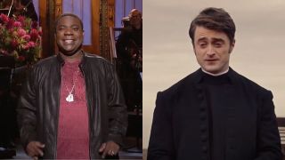 Tracy Morgan doing the SNL Monologue and Daniel Radcliffe dressed as a priest in Miracle Workers