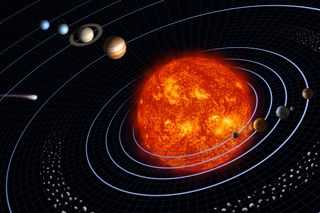 Artist's conception of Earth's solar system