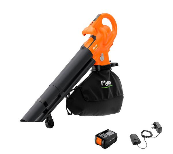 Flymo Easiblowvac 4.0 Cordless Garden Vacuum &amp;amp; Leaf Blower - Orange &amp;amp; Black
