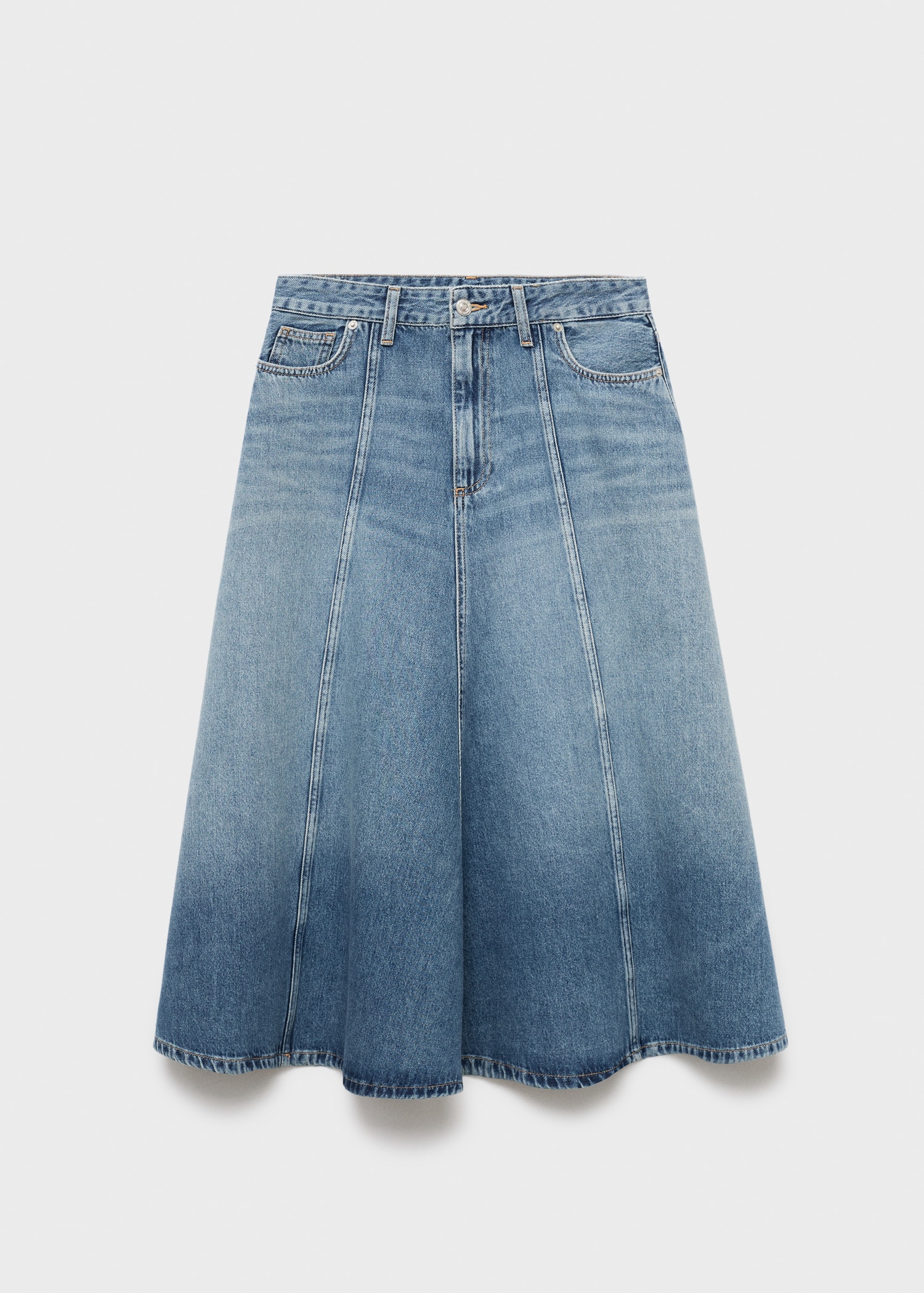 Denim Midi-Skirt - Women | Mango United Kingdom