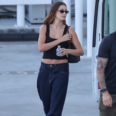 Hailey Bieber in Gap jeans