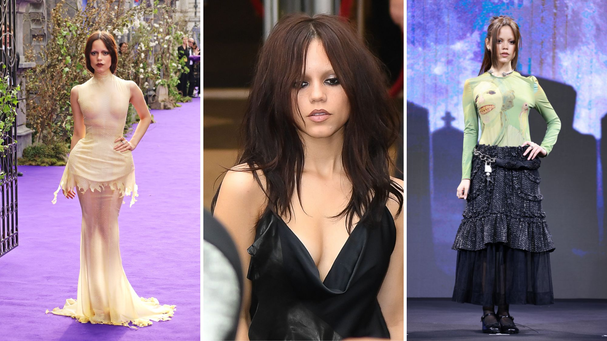 Jenna Ortega at Wednesday Addams press events