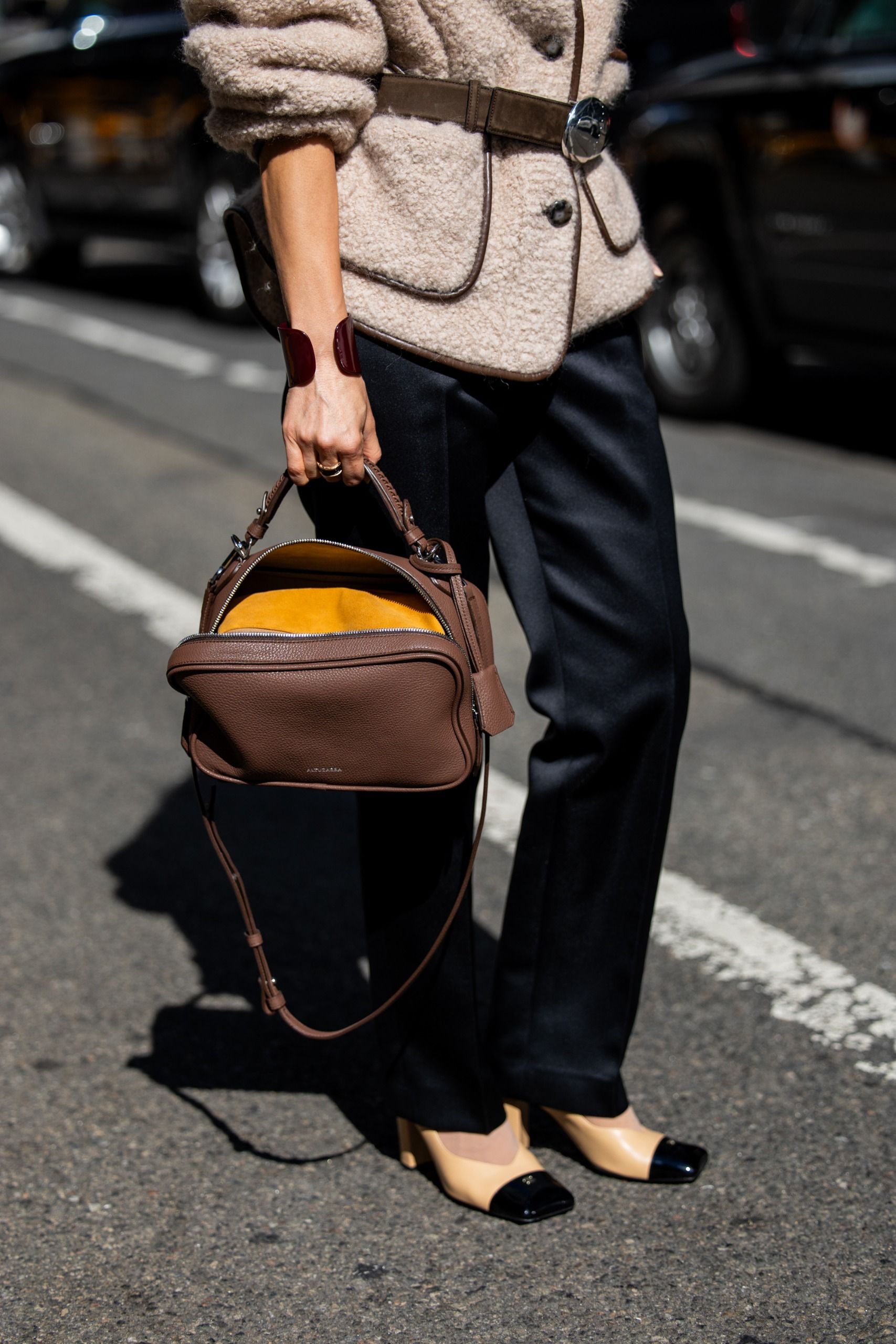 street style wearing cap-toe chanel