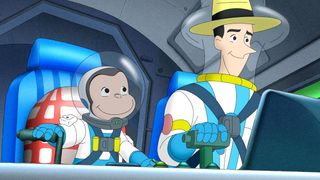 Curious George and the Man with the Yellow Hat blast off to Mars. Curious George is blasts off to Mars in a new episode airing May 19, 2014.