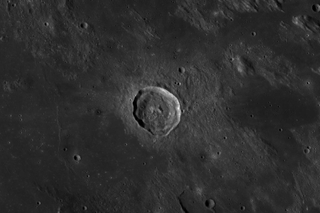 Manilius crater on surface Moon