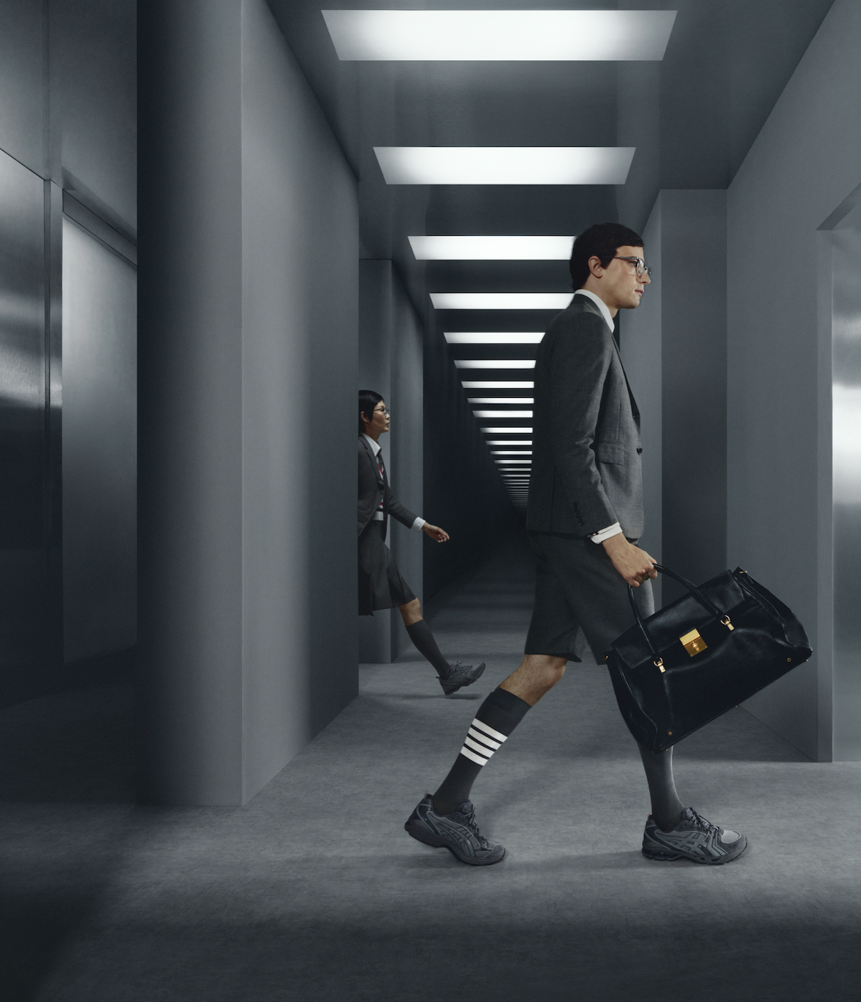 Sneakers from Thom Browne's collaboration with Asics