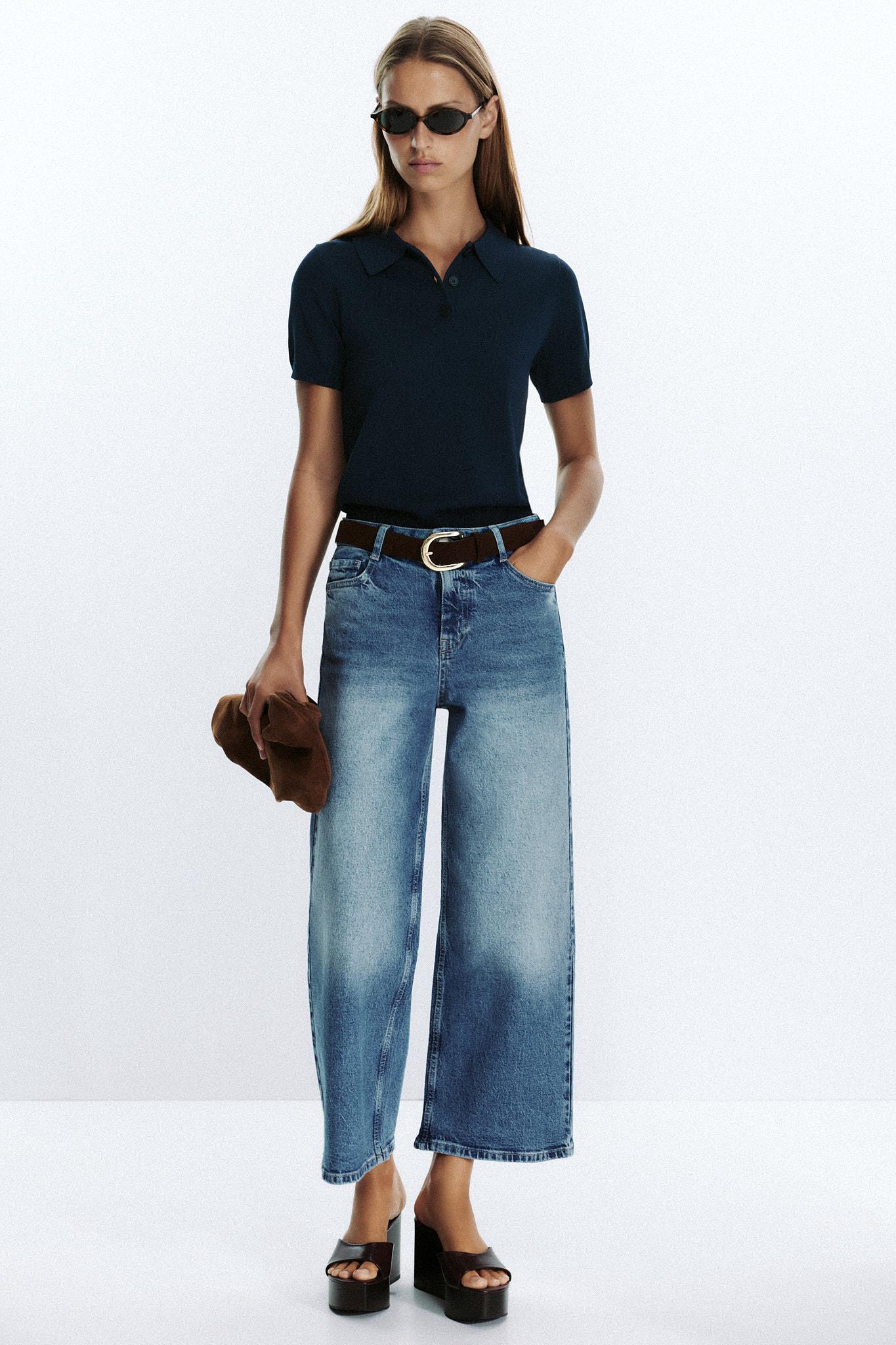 Z.10 High-Waist Belted Culottes Jeans