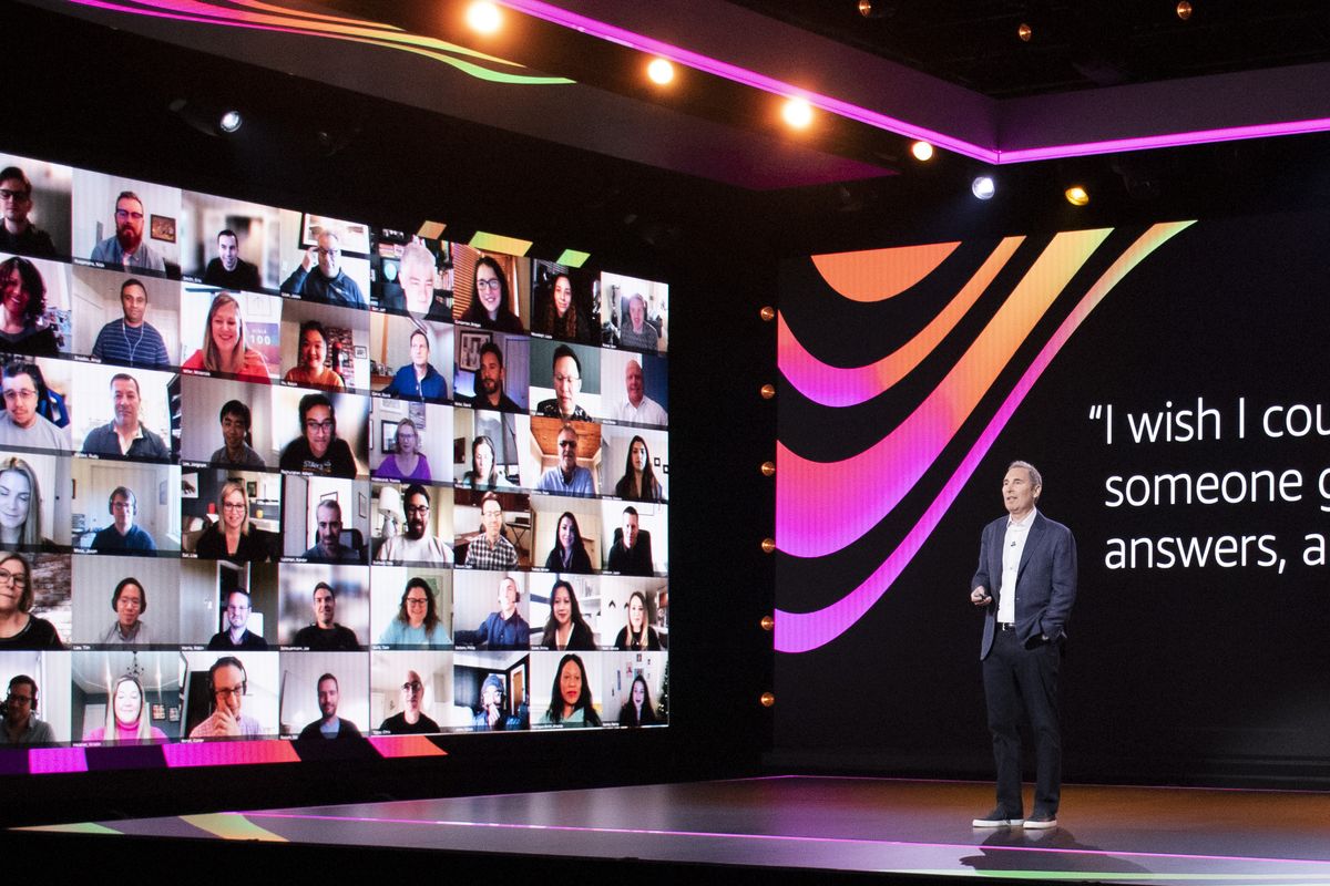 AWS CEO Andy Jassy speaking at the 2020 re:Invent 