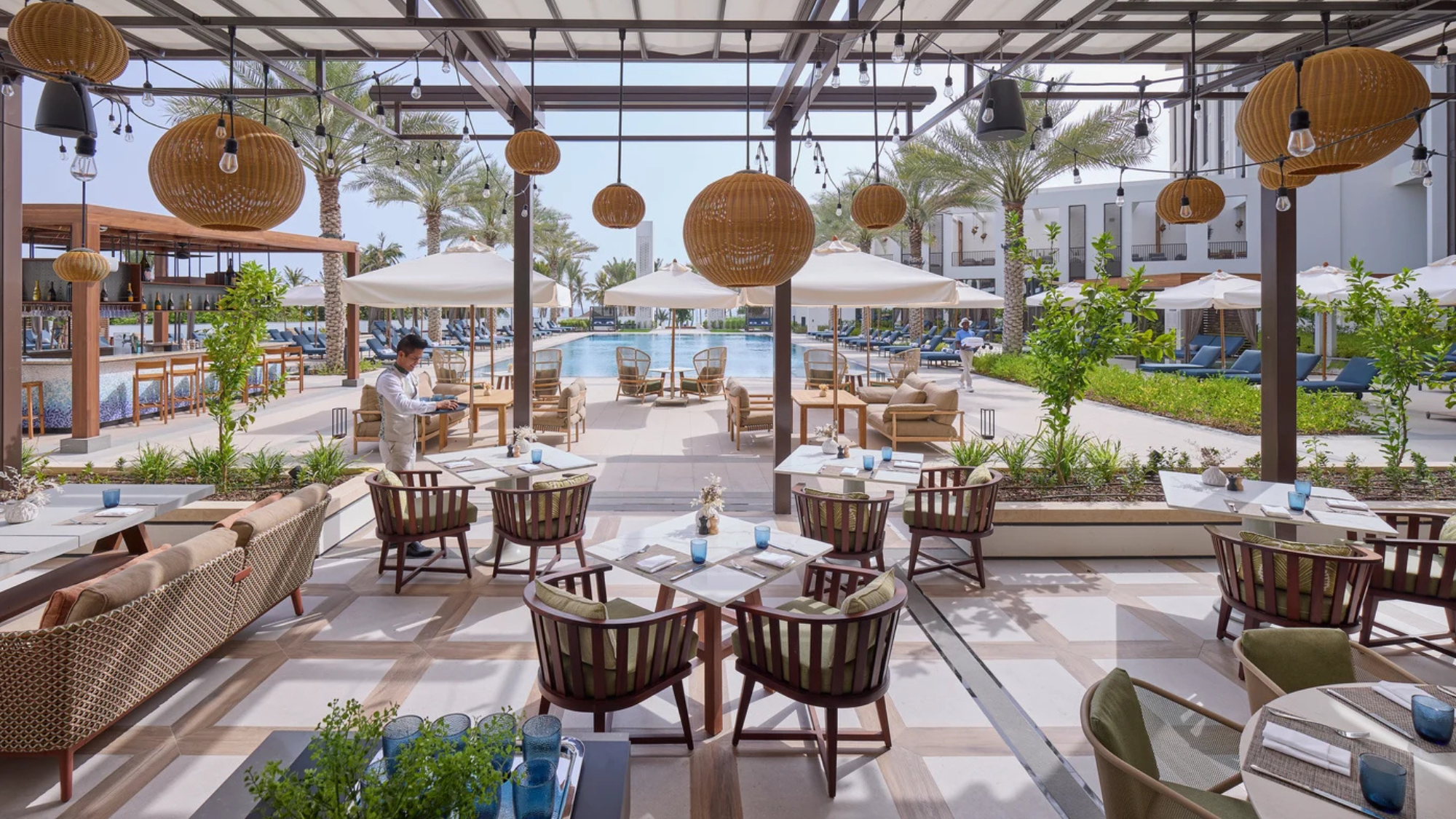 Mandarin Oriental Rawya terrace.