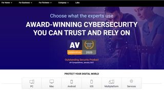 Bitdefender antivirus homepage