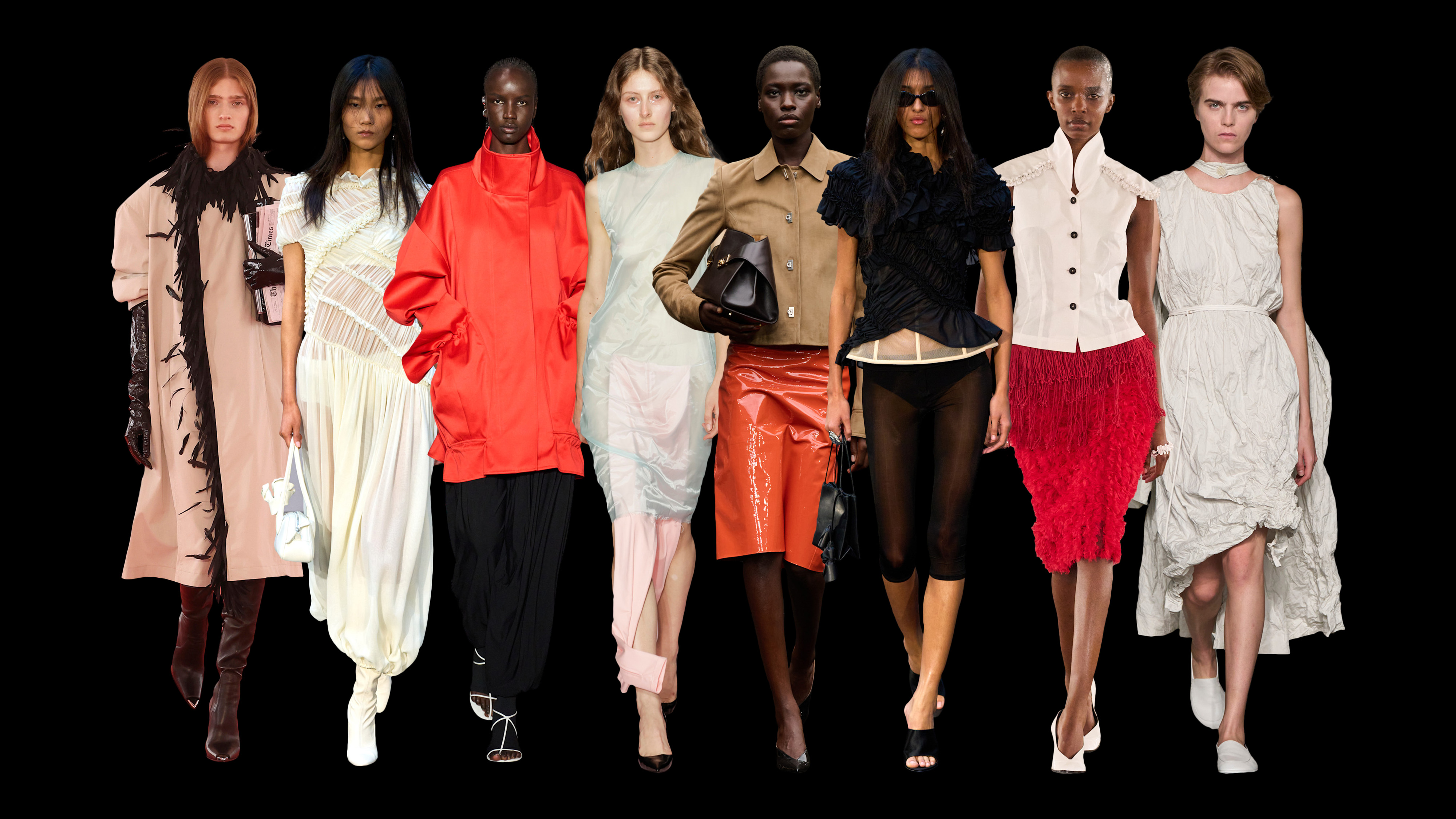 Spring 2026 fashion trends worn by models