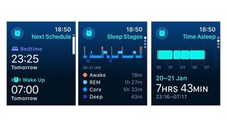 Grace Walsh's sleep analysis, screenshotted from the Apple Watch Series 9