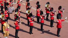 The band of the Coldstream Guards, whose barracks are near Windsor Castle