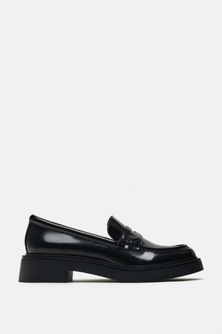 Faux Patent Leather Penny Loafers