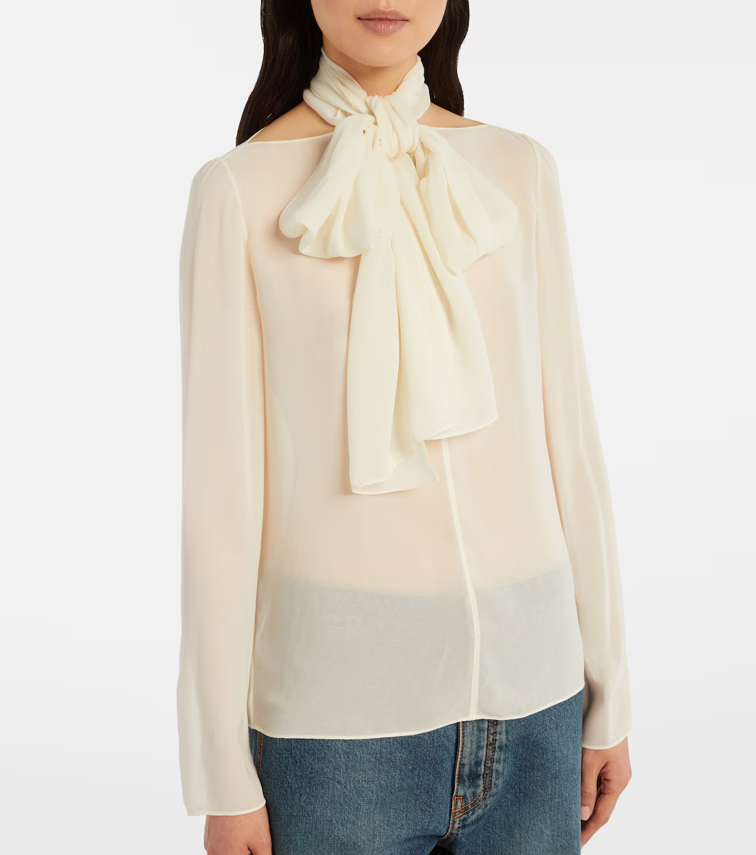 Ala&amp;iuml;a, Sheer tie-neck blouse
