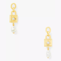 Kate Spade New York Padlock Pearl Drop Earrings, Gold: £95