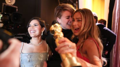 America Ferrera, Greta Gerwig and Margot Robbie celebrate Barbie's Golden Globes win