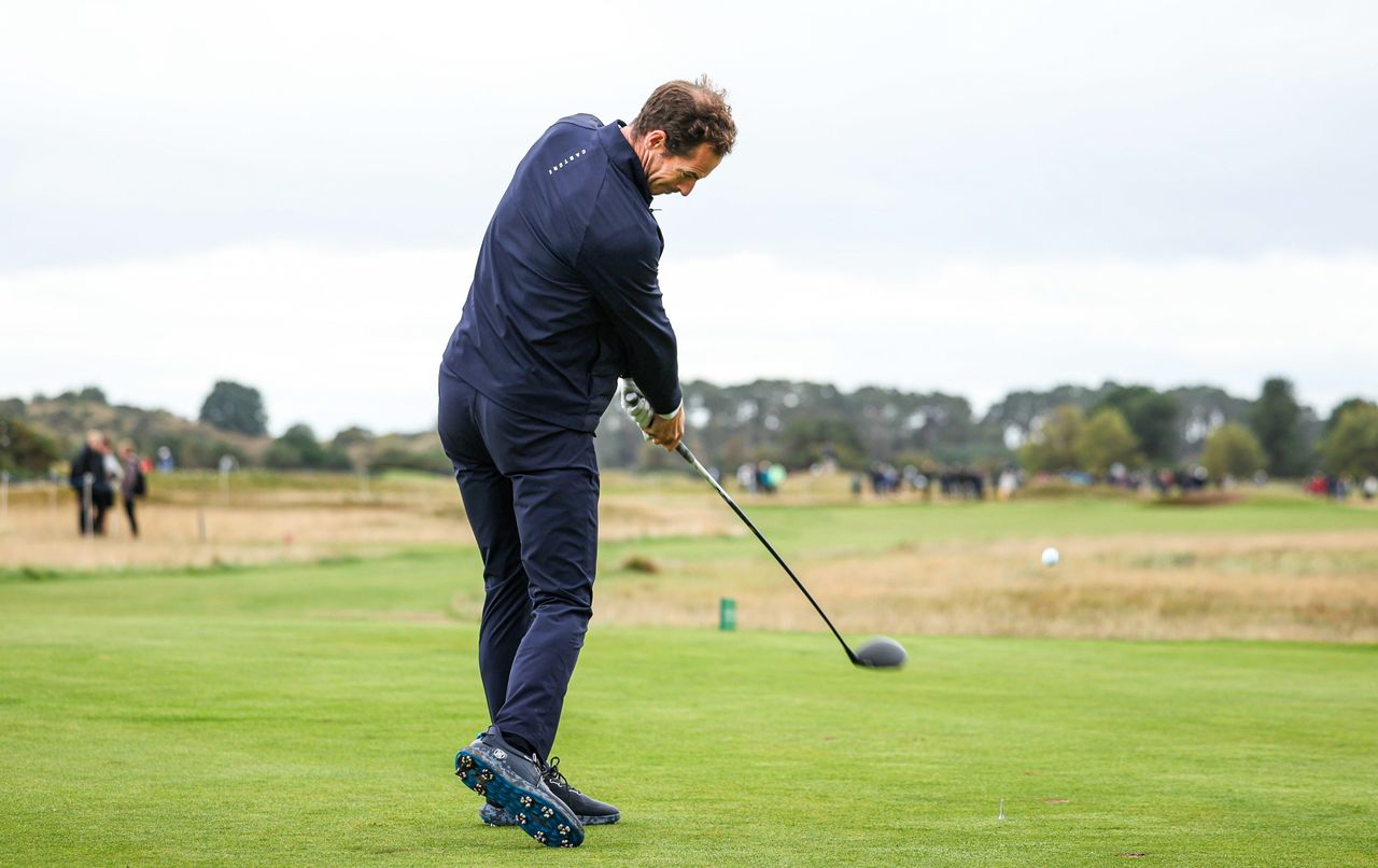 Andy Murray during Day One of the Alfred Dunhill Links Championship at Carnoustie Golf Links