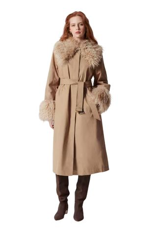 Faux Fur Collar Coat