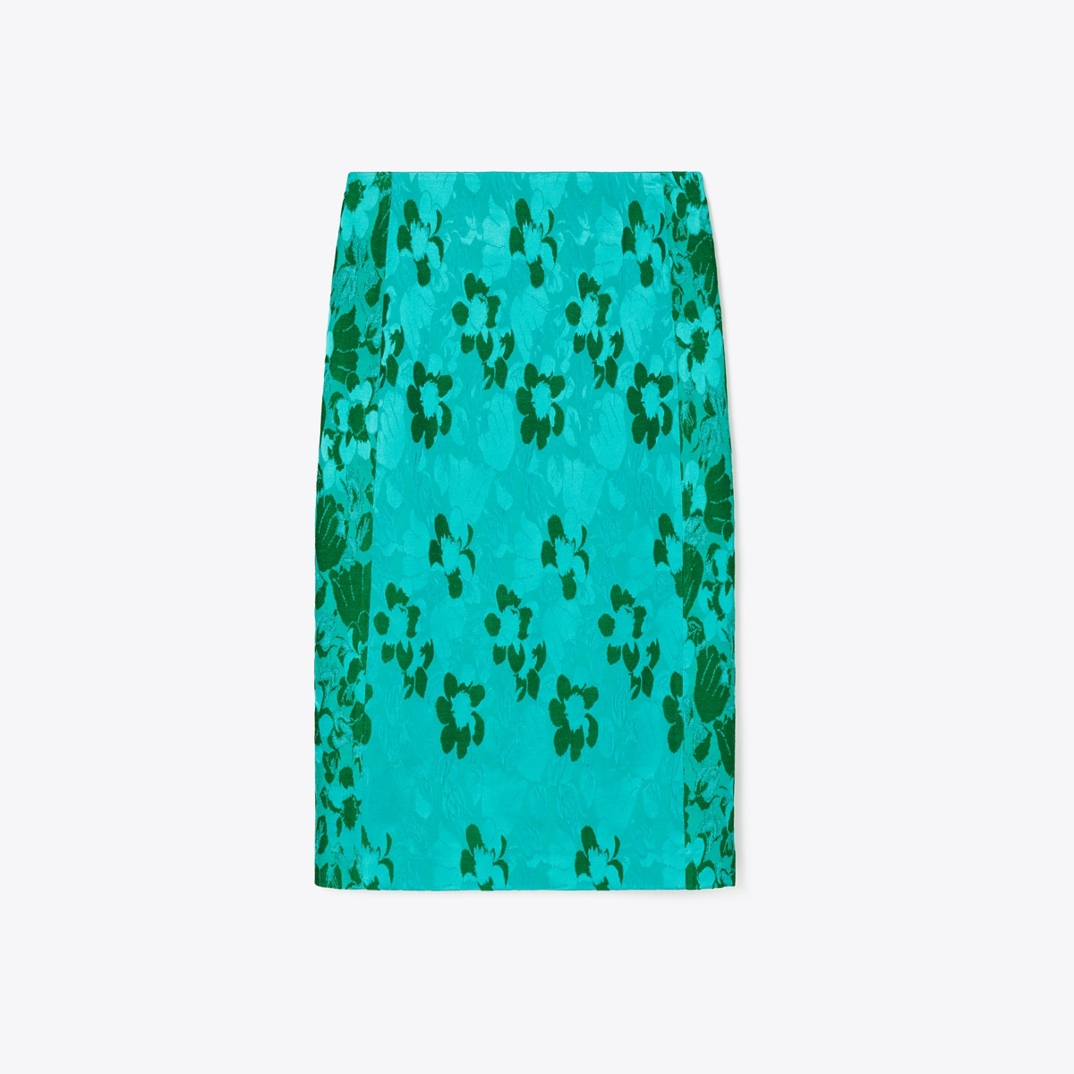 Jacquard Viscose Skirt in Green, Size 14