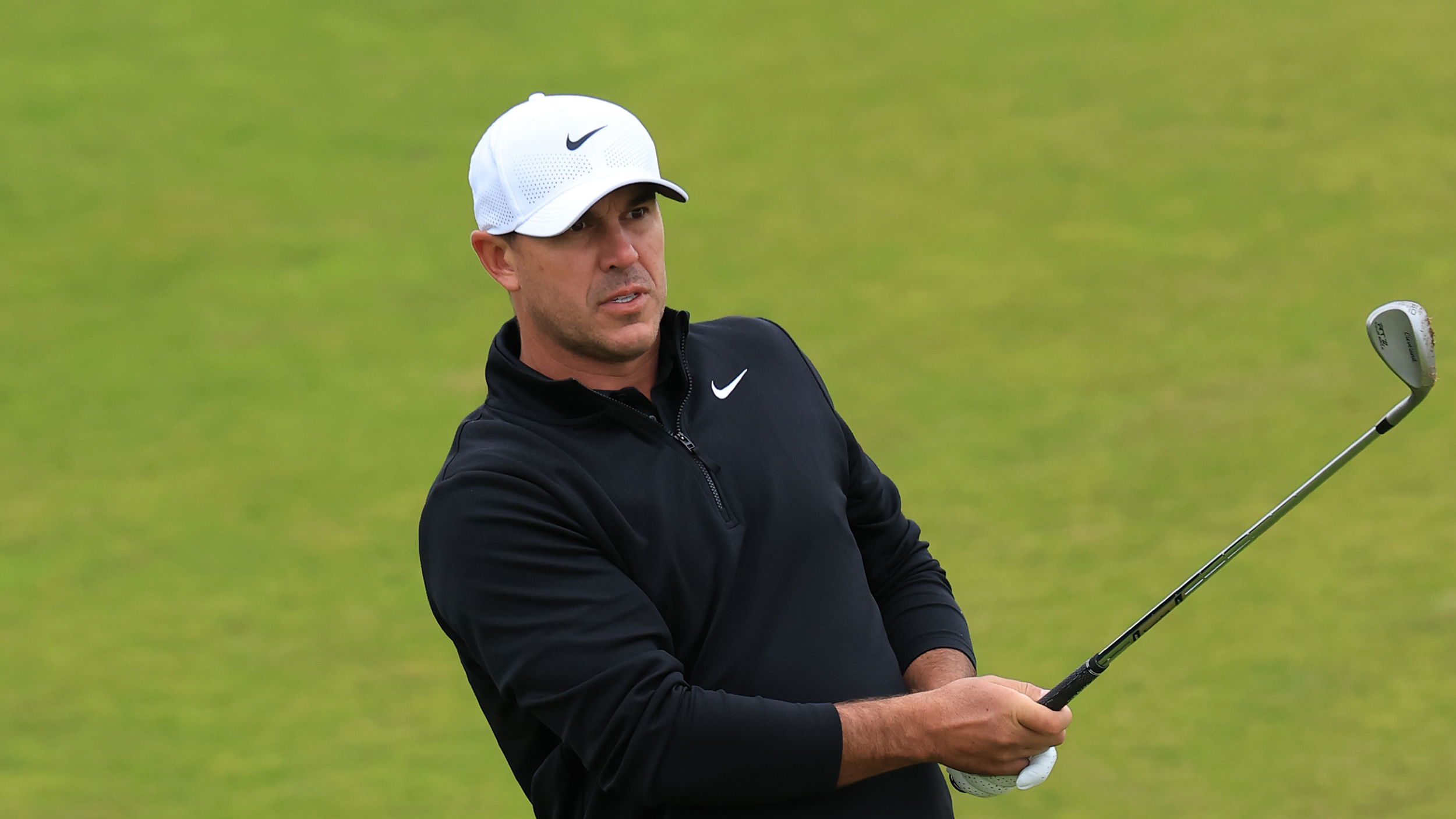 Brooks Koepka plays a wedge shot at the 2025 Alfred Dunhill Links Championship