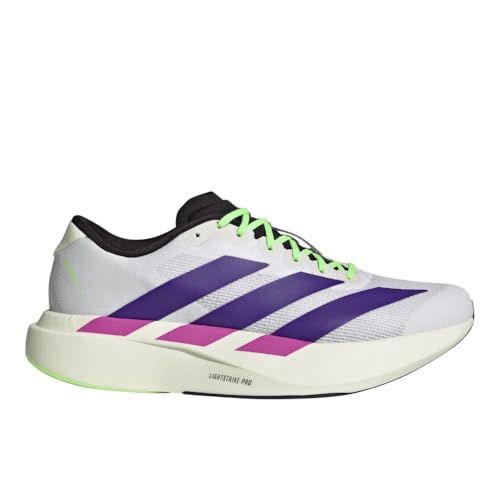Adidas Men&amp;#x27;s Adizero Evo Sl M Ftwr Whitecollegiate Purple/lime Burst 6.5 Us