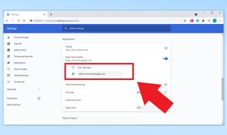 how to set a homepage in Chrome - new tab