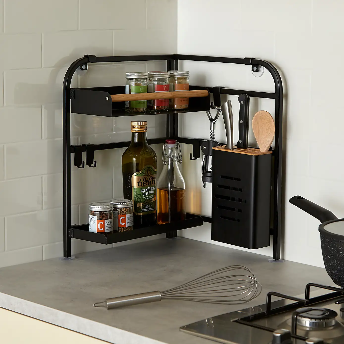 Black Smart Industrial Corner Storage Rack