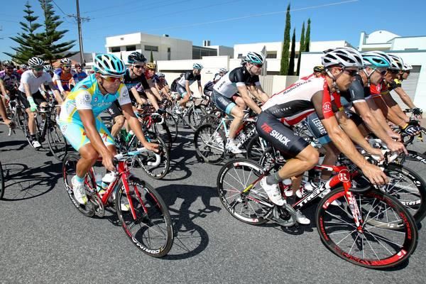 Allan Davis and Robbie McEwen during the Twitter ride.
